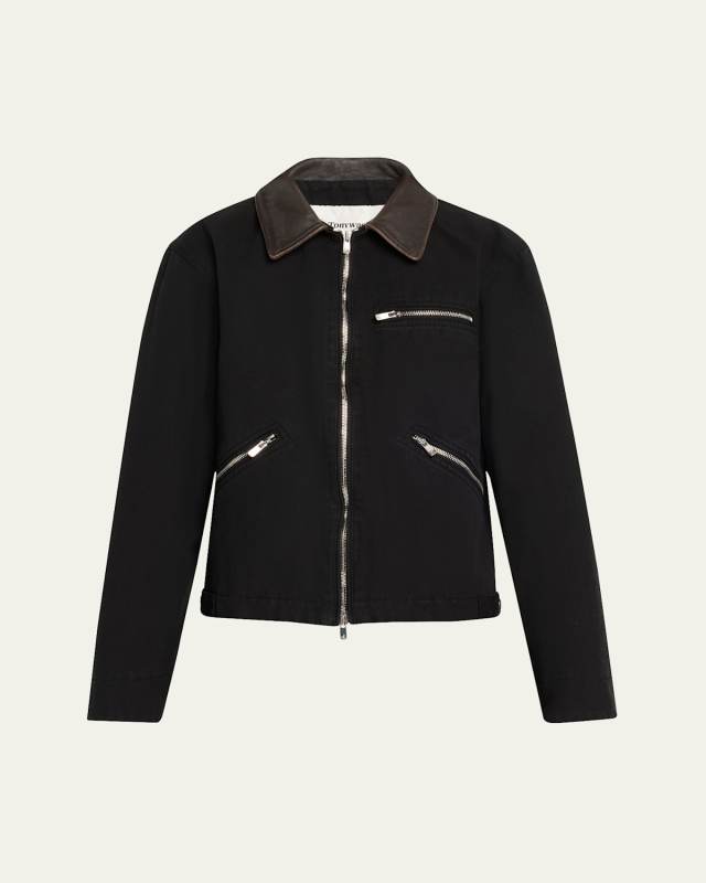 Leather Collar Work Jacket